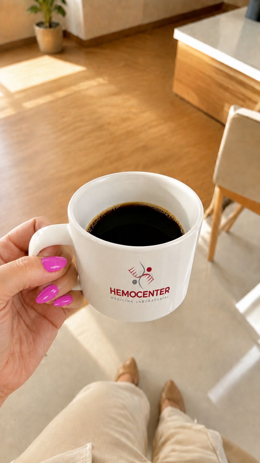 Um café enquanto você aguarda, no ambiente acolhedor do Hemocenter - Hemocenter